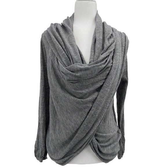 Alice + Olivia Sweaters - Alice + Olivia Drape Wrap Around Sweater Cashmere/Wool Top Gray Women’s Size S